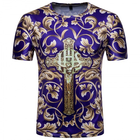 Men's 3D Shirt Palace Style Jesus Print Short Sleeve T-Shirt